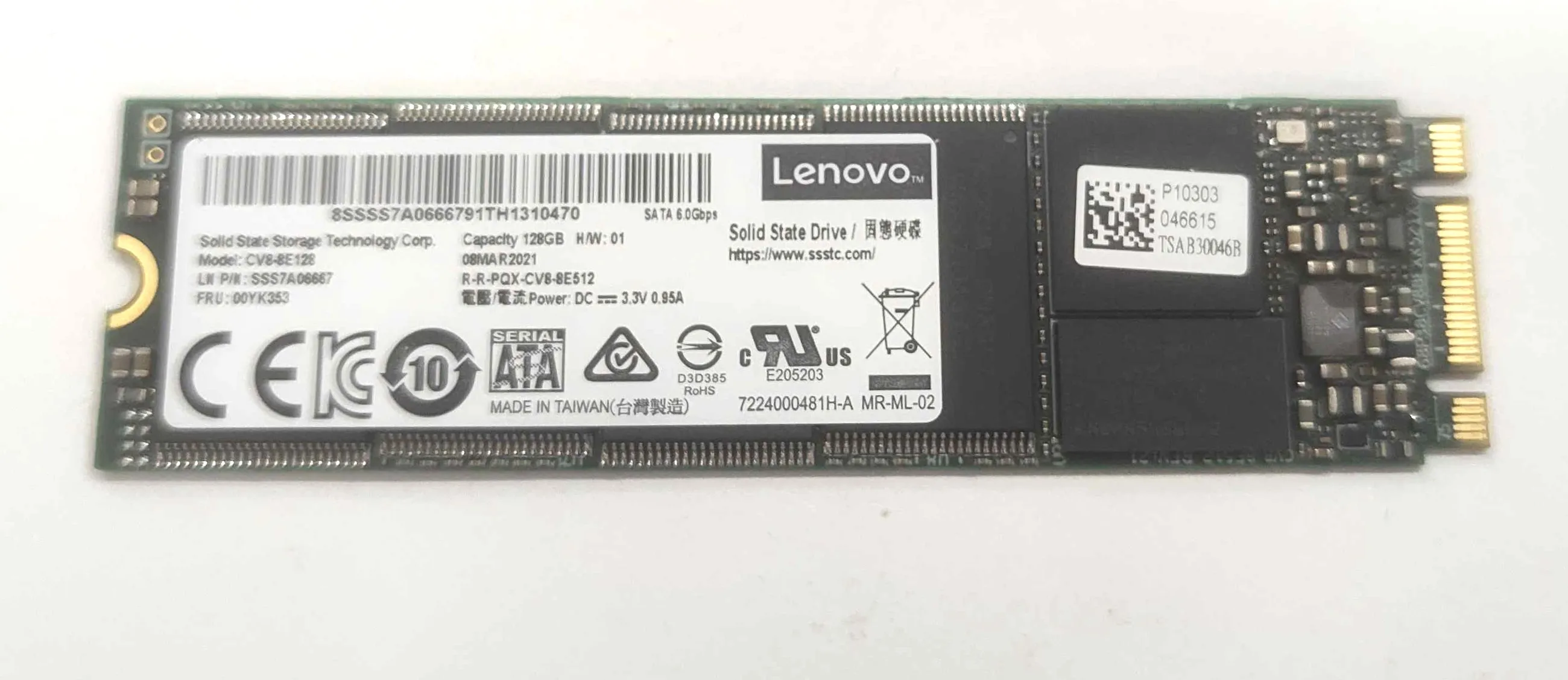 

Твердотельный накопитель Lenovo 128 ГБ — внутренний M2 — SATA (SATA/600) — SATA — M2 — б/у, как новый