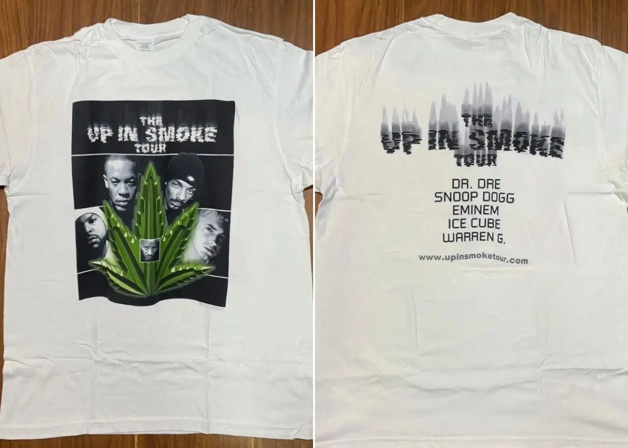 Vintage 2000 The Up In Smoke Tour Eminem T-Shirt Cotton Unisex 2 sided For Fans