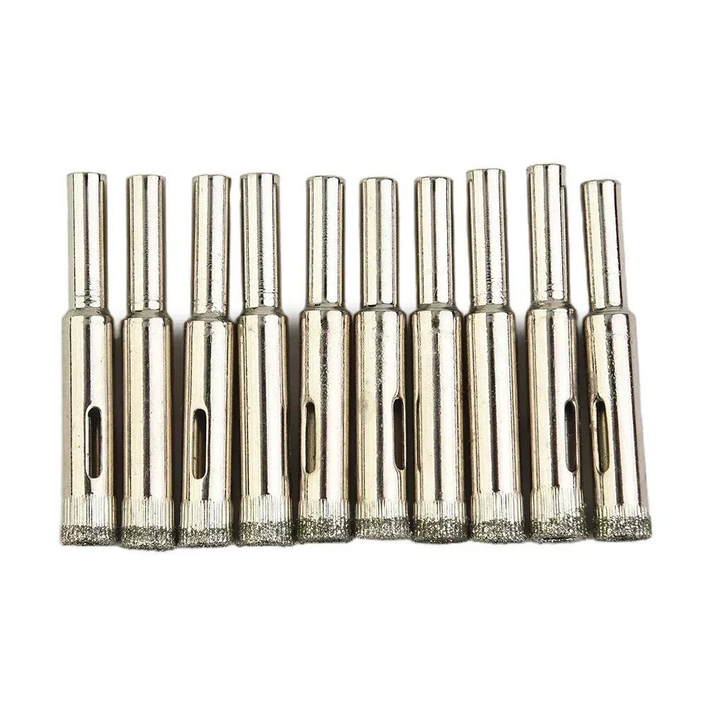 Ceramic Hole Opener Drilling Glass Marble Saw 8mm Cutter Diamond Drill Bit Silver Supplies Tile Workshop 10pcs