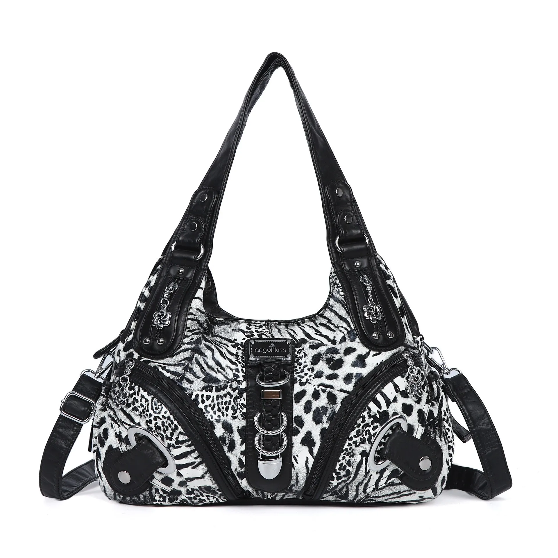 Angel Kiss Women Handbags Leopard Bag Top-handle Handbag Fashion Satchel Dumpling Pack Shoulder Bag Tote Bag Hobos Large Purse
