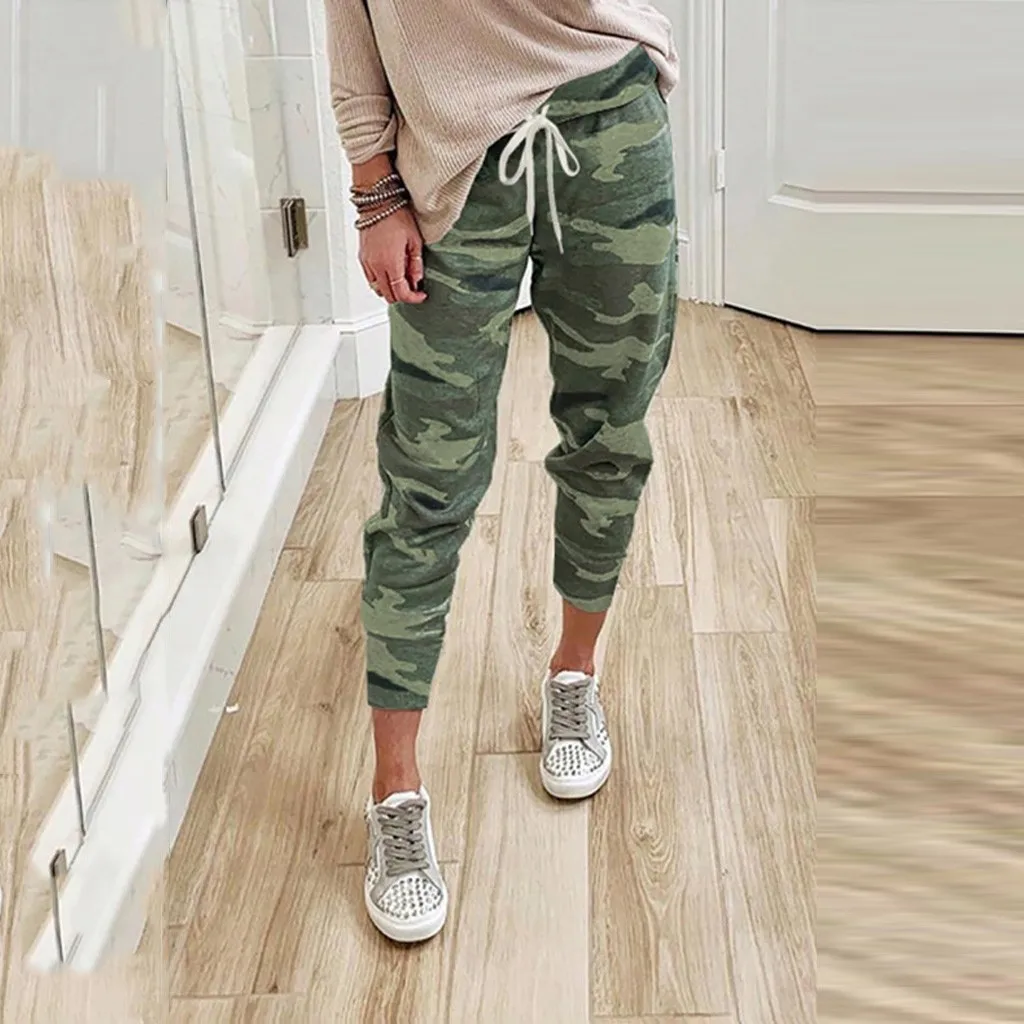 Calças femininas de ioga camufladas, leggings de ginástica magros, leggings esportivos com bumbum de bolha, treino de cintura alta, bottoms de corrida, push-up, secagem rápida