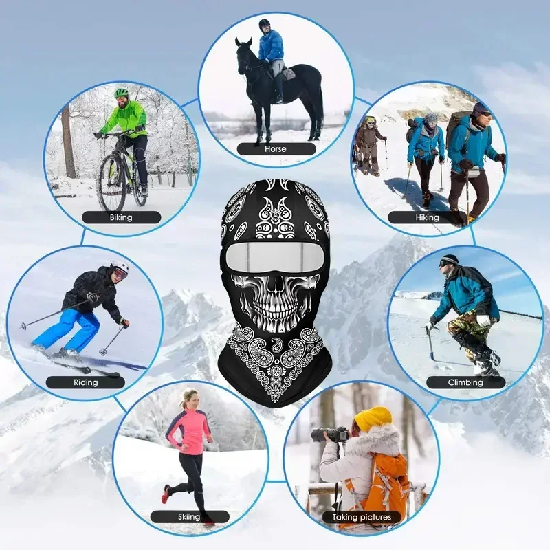 Men Women Cold-Proof Thermal Scarf Winter Warm Fleece Full Face Cap Ski Mask Cycling Fishing Hunting Hiking Head Neck Face Cover