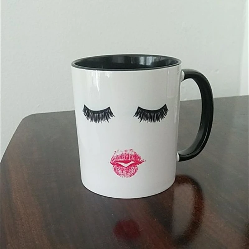 Creative Eyelashes Mug for Women, Makeup Mugs for Mum, Salon Decal, Custom White Mugen, Design Your Own Cool Vintage Travel Cups