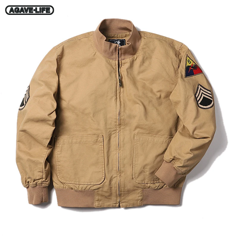 

Men's Tooling Tank Jacket High Quality Men Tactical Jacket American Military Uniform Khaki Embroidered Men Stand Bomber Jackets