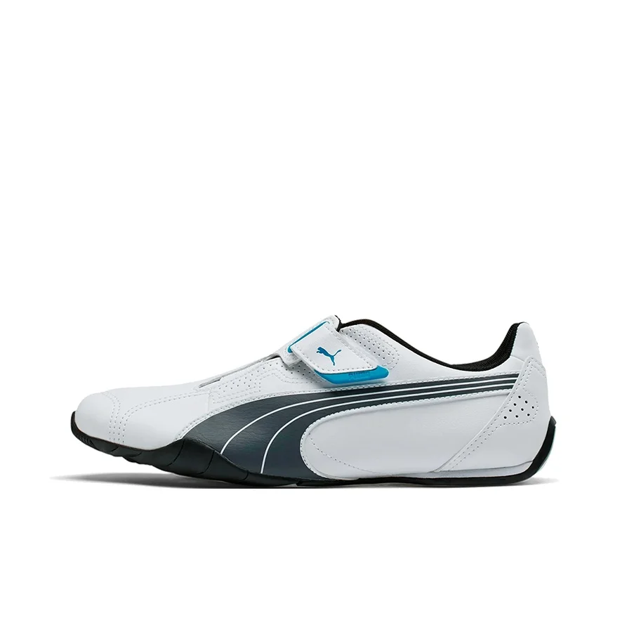 PUMA Fabric Cushioning Abrasion Resistant Lightweight Low top Running Shoes Unisex Black White Blue 185999-06
