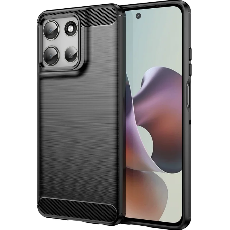 Para cubierta Moto G56 funda para Moto G56 Capas fibra de carbono a prueba de golpes teléfono parachoques trasero TPU funda suave para Motorola Moto G56 Fundas