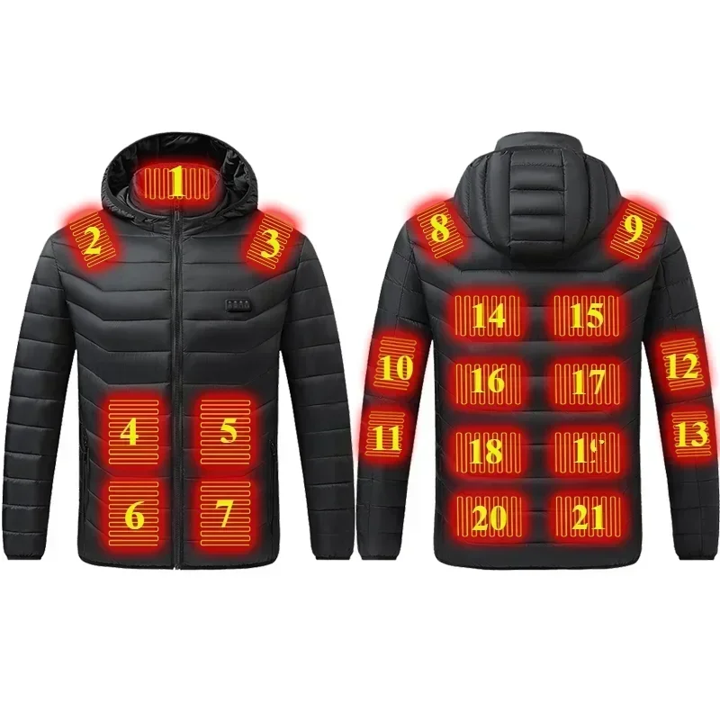 

21 Zone Heating Suit Winter Men's Outdoor Warm USB Intelligent Heating Multi Gear Adjustable Controllable Temperature Jacket