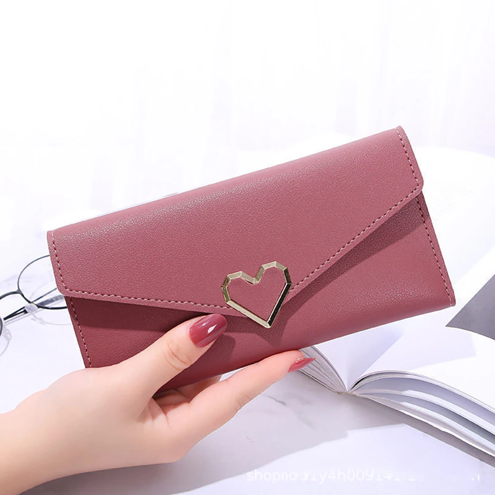 Women Long Wallets Purses Luxury Love Heart Wallets For Ladies Girl Money Pocket Card Holder Female Wallets Phone Clutch Bag New