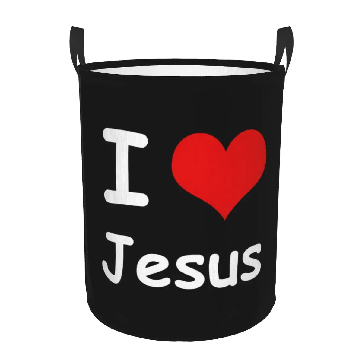 I Love Jesus Laundry Basket Collapsible Christian Faith Judah Baby Hamper for Nursery Toys Organizer Storage Bins