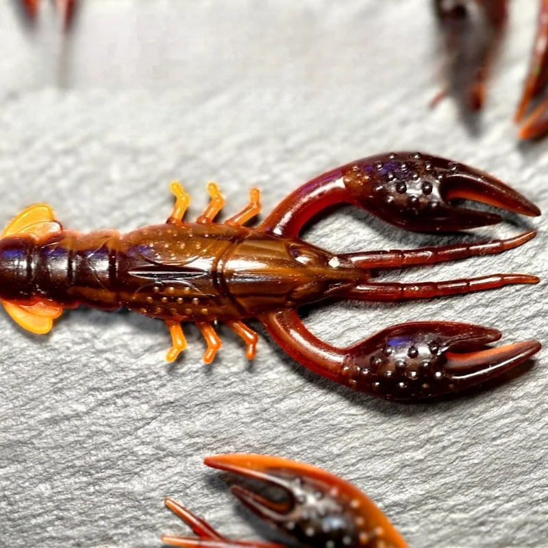 6 Stück schwimmende künstliche Krebs-Softköder (Wackel-Garnelen) 6,5 cm, Garnelen-Imitat-Köder zum Back-Trolling auf Mandarinfische – Detail 3