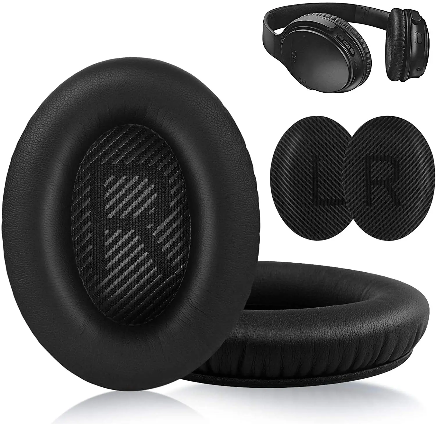 Ersatz-Ohrpolster für BOSE QC35 QC45 für QuietComfort 35 45 und 35 II Kopfhörer, Memory-Schaum-Ohrpolster, hohe Qualität
