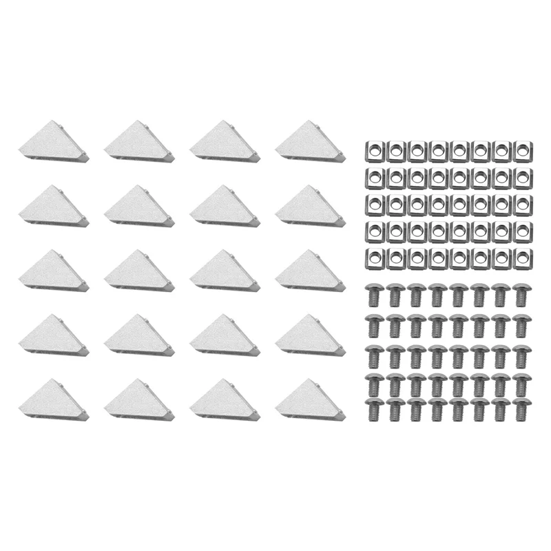 

A34R 2020 Series Connector Set, 40Pcs Corner Bracket,80Pcs M5x10mm T-Slot Nuts, 80Pcs M5x10mm Hex Socket Cap Screw Bolt