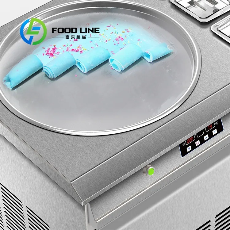 Yogurt Frying Machine Fruit Ice Cream Fry Pan Mechanism Ice Cream Fired Pan Machinery