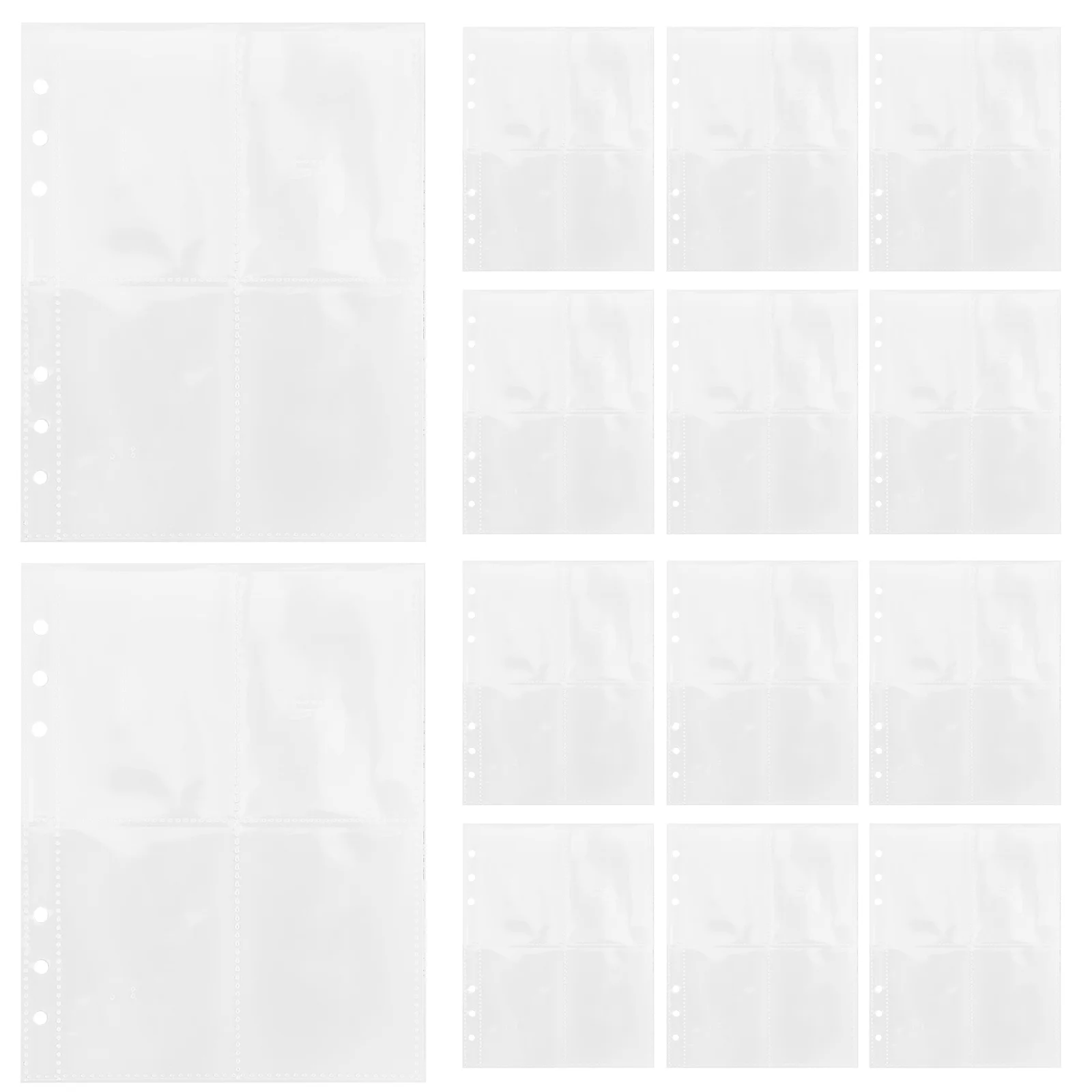 100pcs Envelope Insert PVC Multi-Use Binder Pocket for Budget Book Pre-Drilled Holes Lightweight Storage for Receipts Cards