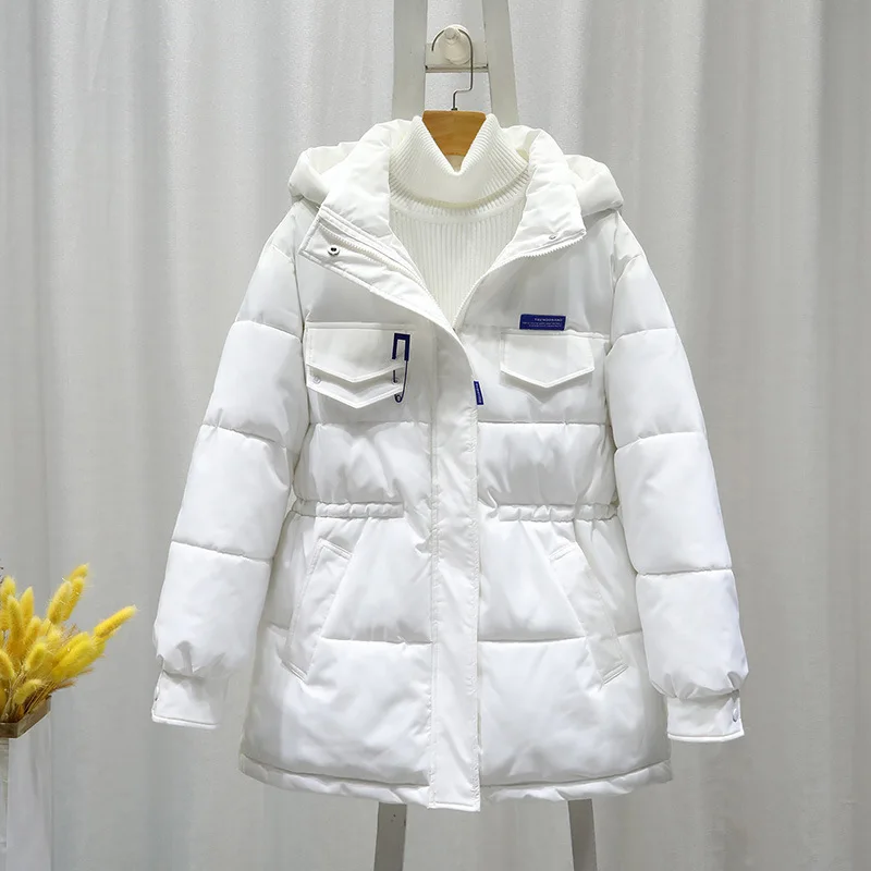 Xuống Áo Khoác Nỉ Nữ Parkas 2022 Mới Mùa Đông Hooden Đệm Bông Ép Áo Khoác Hàn Quốc Rời Ấm Làm Dày Áo Khoác Chống Gió Áo Khoác Ngoài