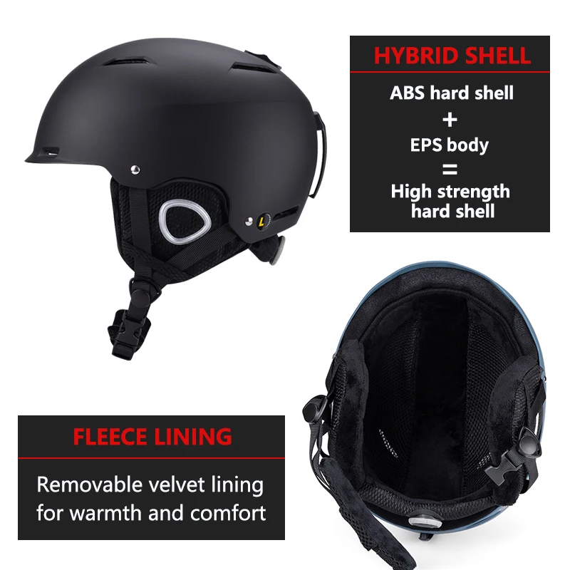 Horntour New ABC+EPS High-Quality Keep Warm Ski Helmet  Anti-impact Skiing Helmet For Adult and Kid Snow Safety Snowboard Helmet