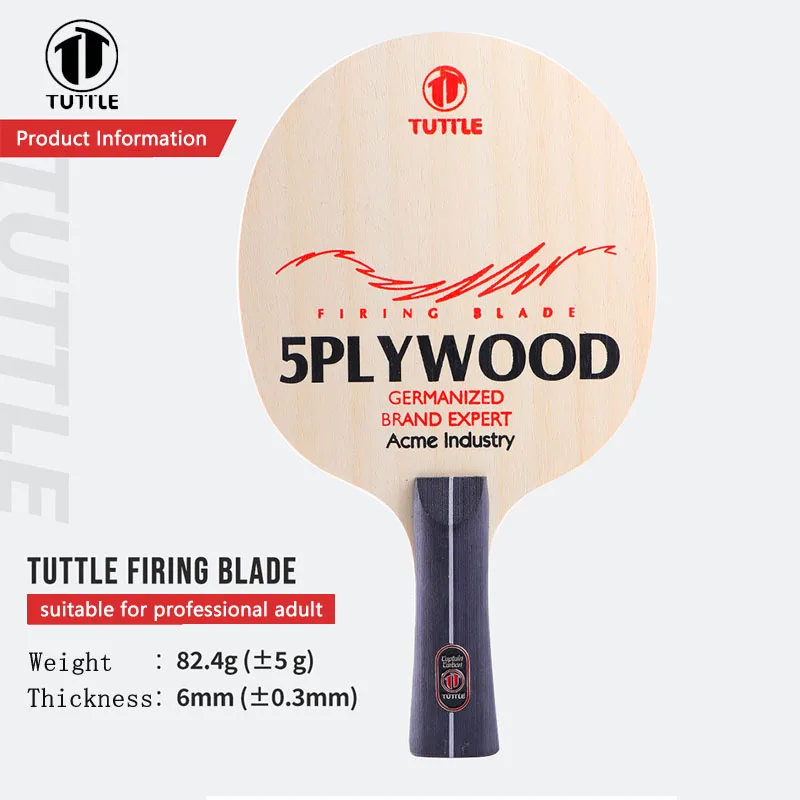 TUTLE Pure Wood Table Tennis Blade Storm Blade 4 Ply Ayus+Big Central Paulownia Core Pingping Racket Loopdriving & Fast-attack