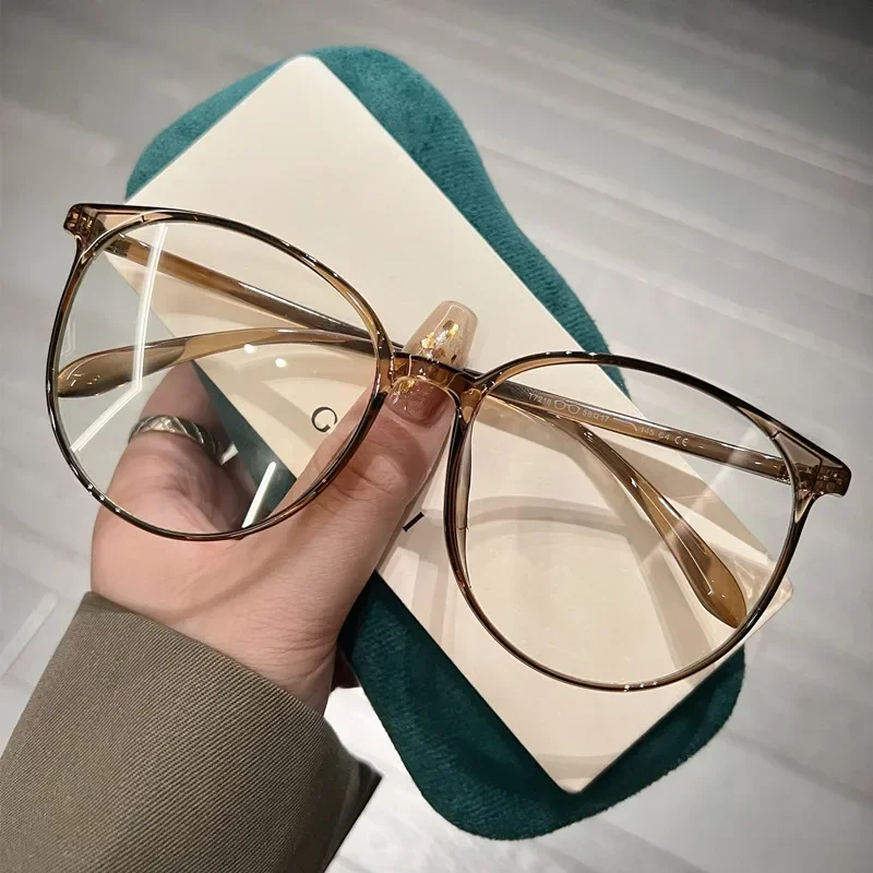 Ultra Light Myopia Glasses Frosted Large Frame Anti Blue Light Myopia Glasses 0 To -4.0 Resin Eyeglass Lenses