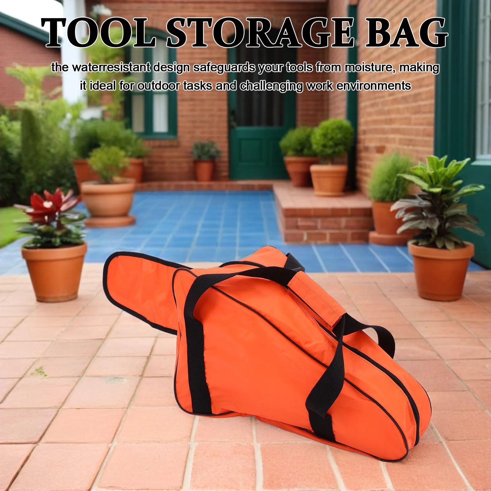 Heavy Duty Chainsaw Tool Bag Oxford Fabric Waterproof Large Capacity Handle Outdoor Carrying Case Orange 20 Inches Electric Tool