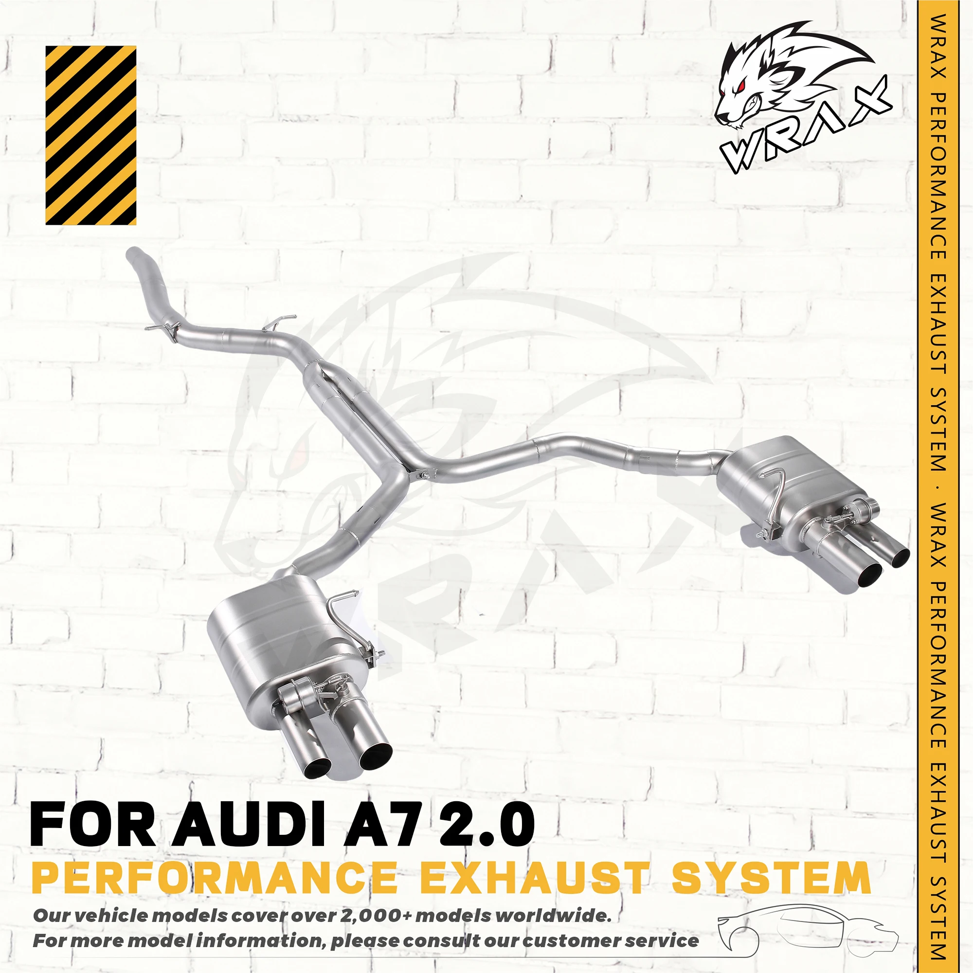 

WRAX SS304(for AUDI A7 2.0t with Valve Control Exhaust System) Auto Accessories Direct Fit Replacement Catback Exhaust Pipe