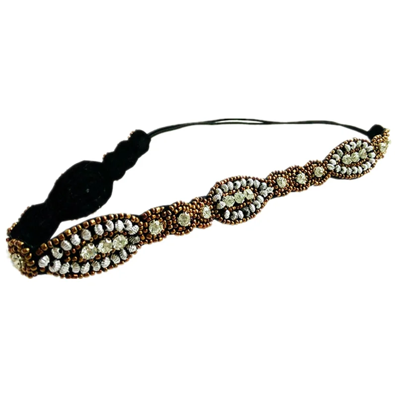 

NewWholesale fashion Cooper beads handmade elastic headband hairband hair accessories