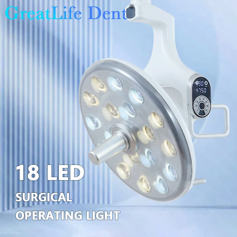 GreatLife Dent 28w 18Led Dental Chair clinica veterinaria Shadowless Operation Light Surgical (testa della lampada + braccio) con interruttore del sensore