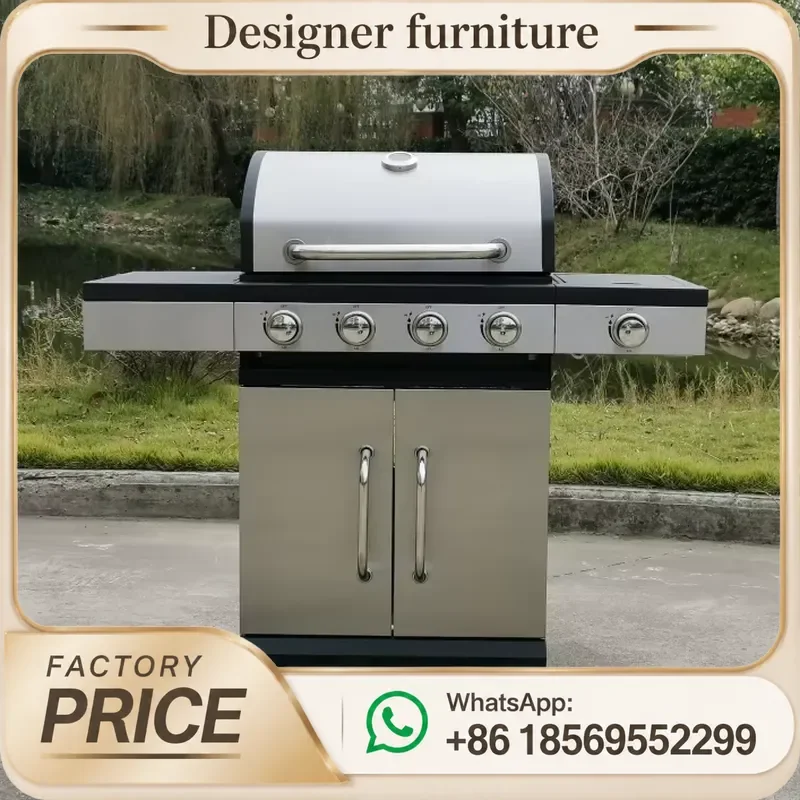 13.7KW Stainless Steel Gas BBQ Grill 4+1 Burner Mixed Griddle For Indoor Outdoor Family Party Event Cooking