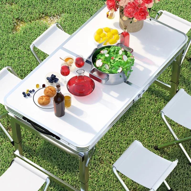 Folding Multi-functional Outdoor Tables Portable Adjustable High Outing Picnic Writing Camping Table Creative Outdoor Furniture