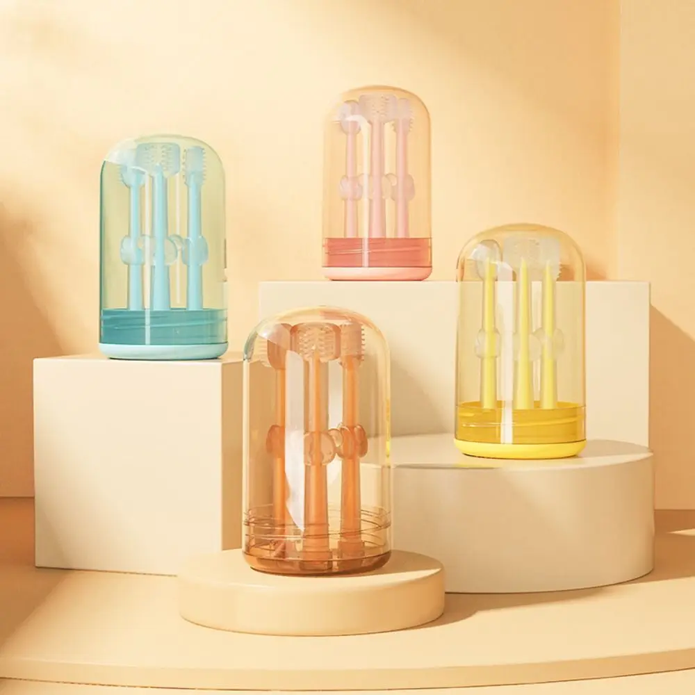 

3 шт. безопасная многоцветная молочная зубная щетка для прорезывания зубов U-образный очиститель для рта младенцев в штучной упаковке силиконовый очиститель полости рта