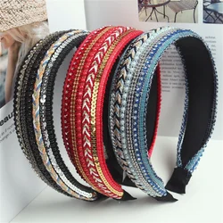 Luxury Wide Hair Bands Hoop for Women Vintage Soft Elastic Fabric Headband Fashion Girls Hairband Headwear Hair Accessories