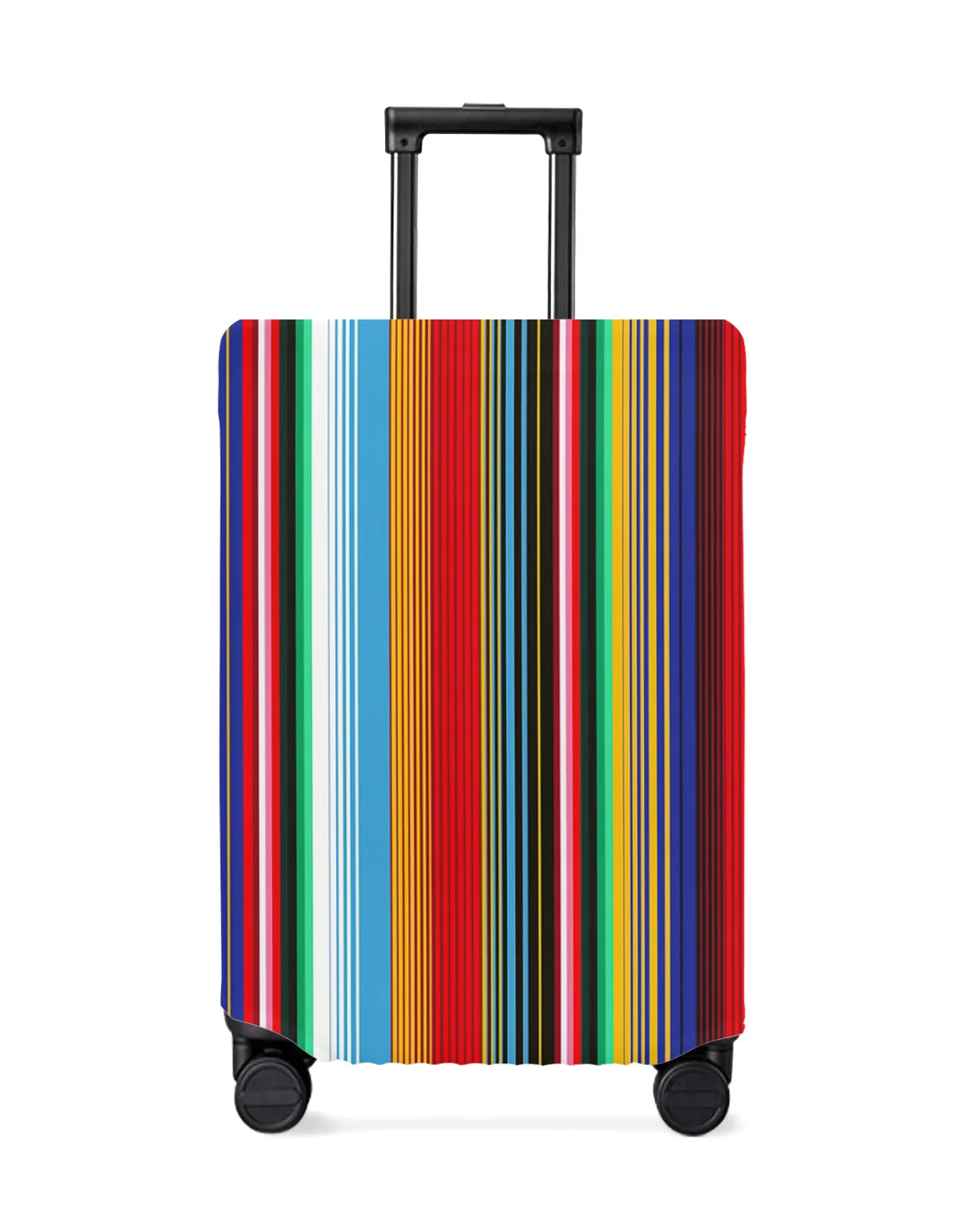 

Colorful Mexican Stripes Luggage Cover Stretch Suitcase Protector Baggage Dust Case Cover for 18-32 Inch Travel Suitcase Case