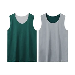 Chaleco de baloncesto de doble cara para hombre, Camiseta deportiva de gimnasio transpirable de dos capas, camisetas sin mangas de baloncesto, uniformes de entrenamiento