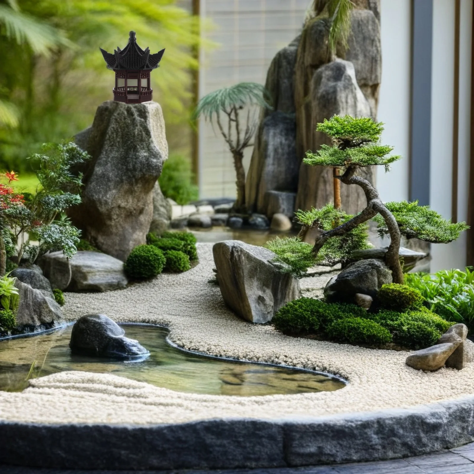 

Exquisite Mini Pagoda Landscape Decoration Bonsai Garden Ornament Asian Style Chinese Statue For Aquarium Dollhouse Courtyard