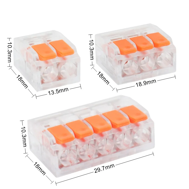 75Pcs Box Electrical Lever Wire Connectors 2 Port 3 Port 5 Port Electric Cable Clamp Mini Quick Wire Terminal Connector image 2