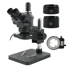 Industrial Lab Simul-Focal 50X 100X Stereo Microscope Trinocular Microscope + 0.5X 1.0X 0.7X 1.5X 2.0X Auxiliary Objective Lens