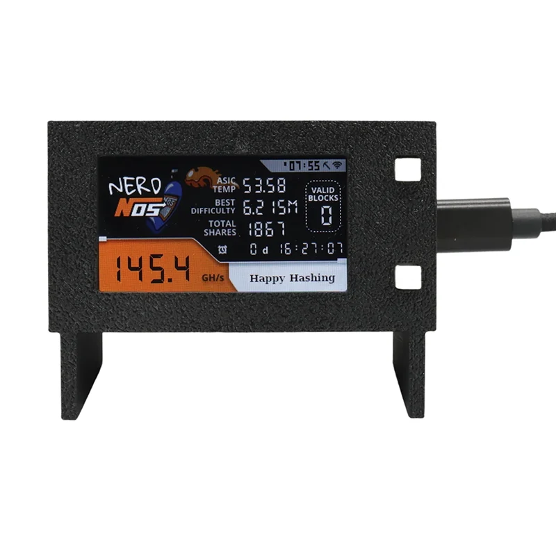 

Nerdnos Nerdminer 80-120GH/S BTC Solo Miner Bitcoin Asic Miner Wi-Fi Connection Bitcoin Crypto Miner