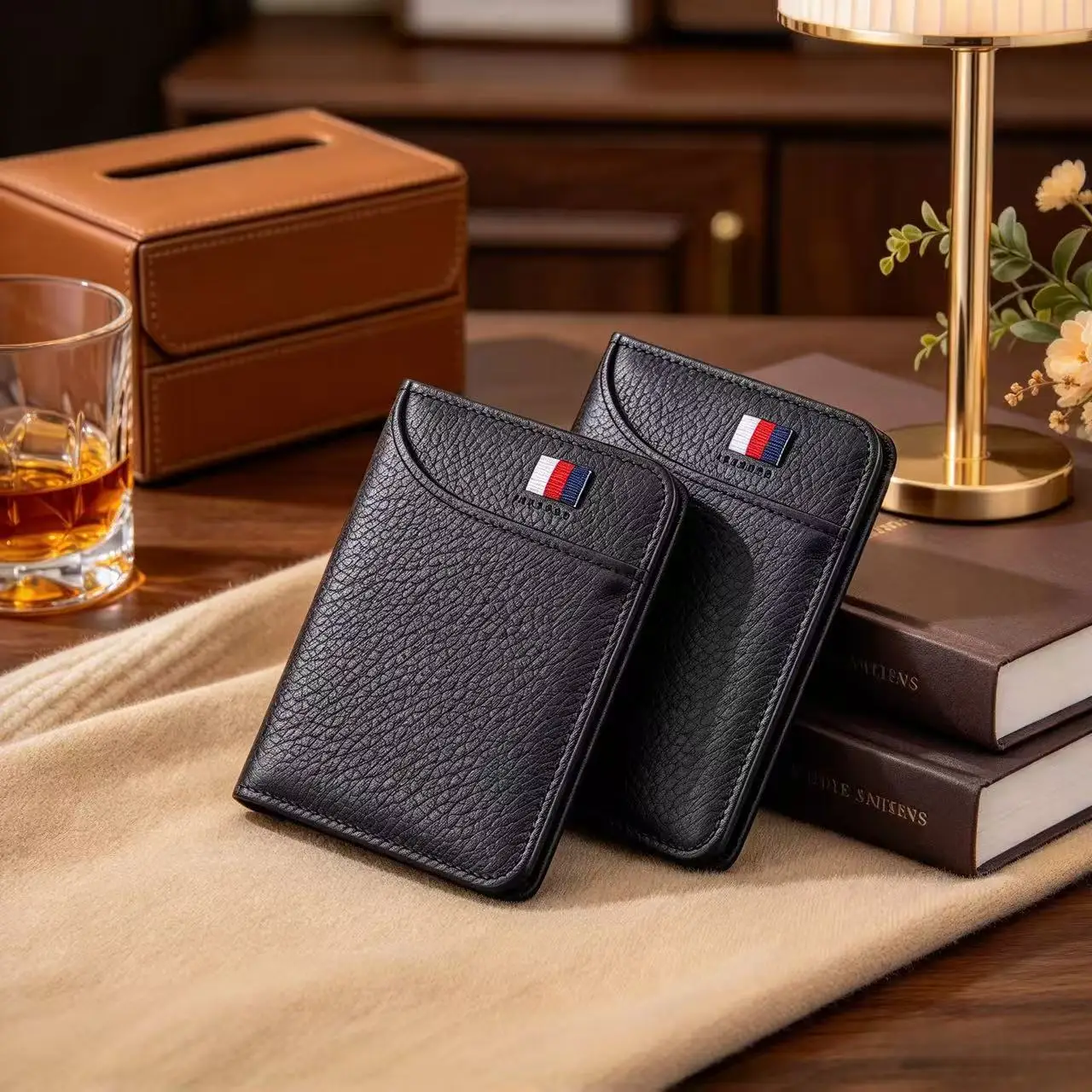 Men Slim Bifold Card Holder Minimalist Multi Card Slots Wallet Portable Business ID Credit Card Case for Daily Commute
