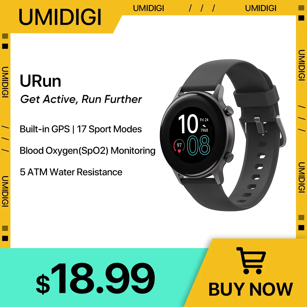 UMIDIGI-reloj inteligente deportivo Urun, dispositivo resistente al agua hasta 5atm, con GPS, control del ritmo cardíaco y del sueño, para Android e