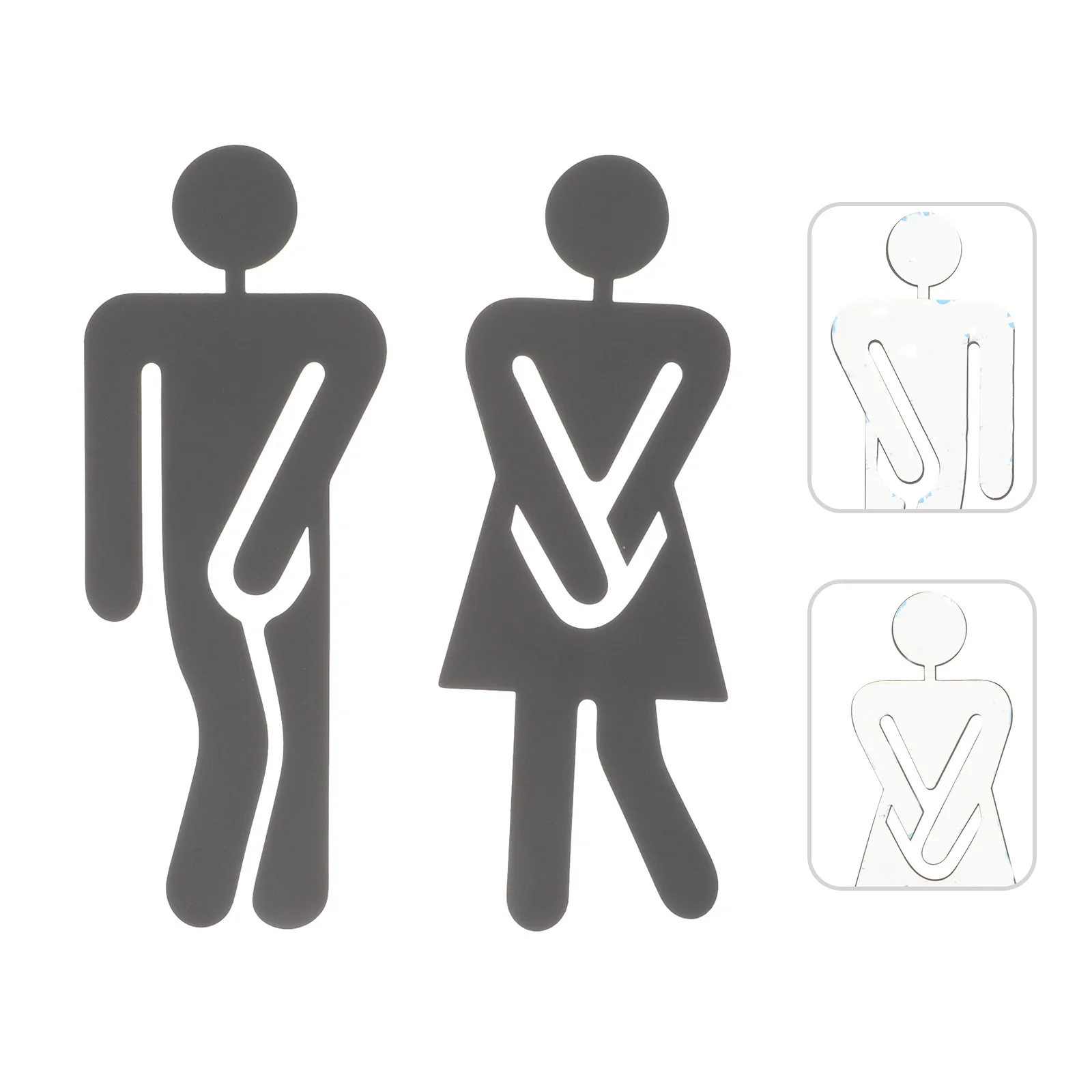 

1Pair Toilet Identification Sign Easy Use Clear Direction Bathroom Accessory Durable Stainless Steel Toilet Identification Sign
