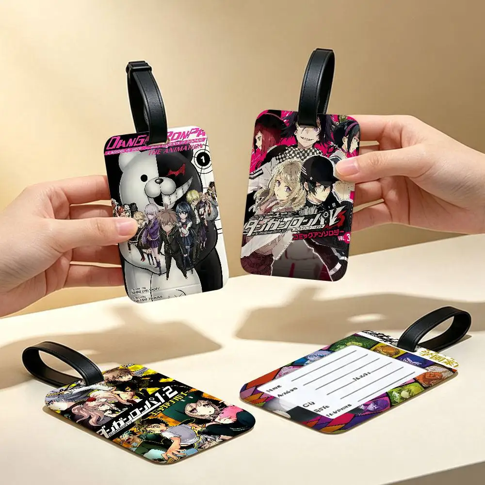 Anime Movie D-DanGanRonpAS  Waterproof PVC Baggage Tag With Info Card Anti lost Identification Tag For Luggage School Backpack