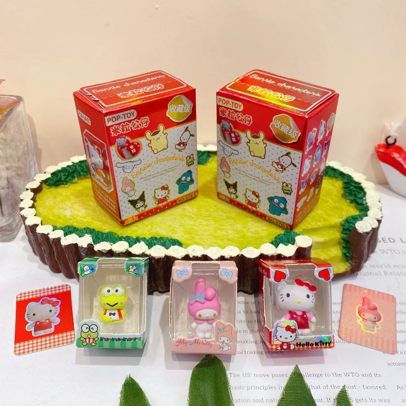 12 pçs novo dos desenhos animados olá kitty figura de ação modelo bonito kuromi modelo colecionável brinquedo decoração do quarto ornamento desktop brinquedos presentes