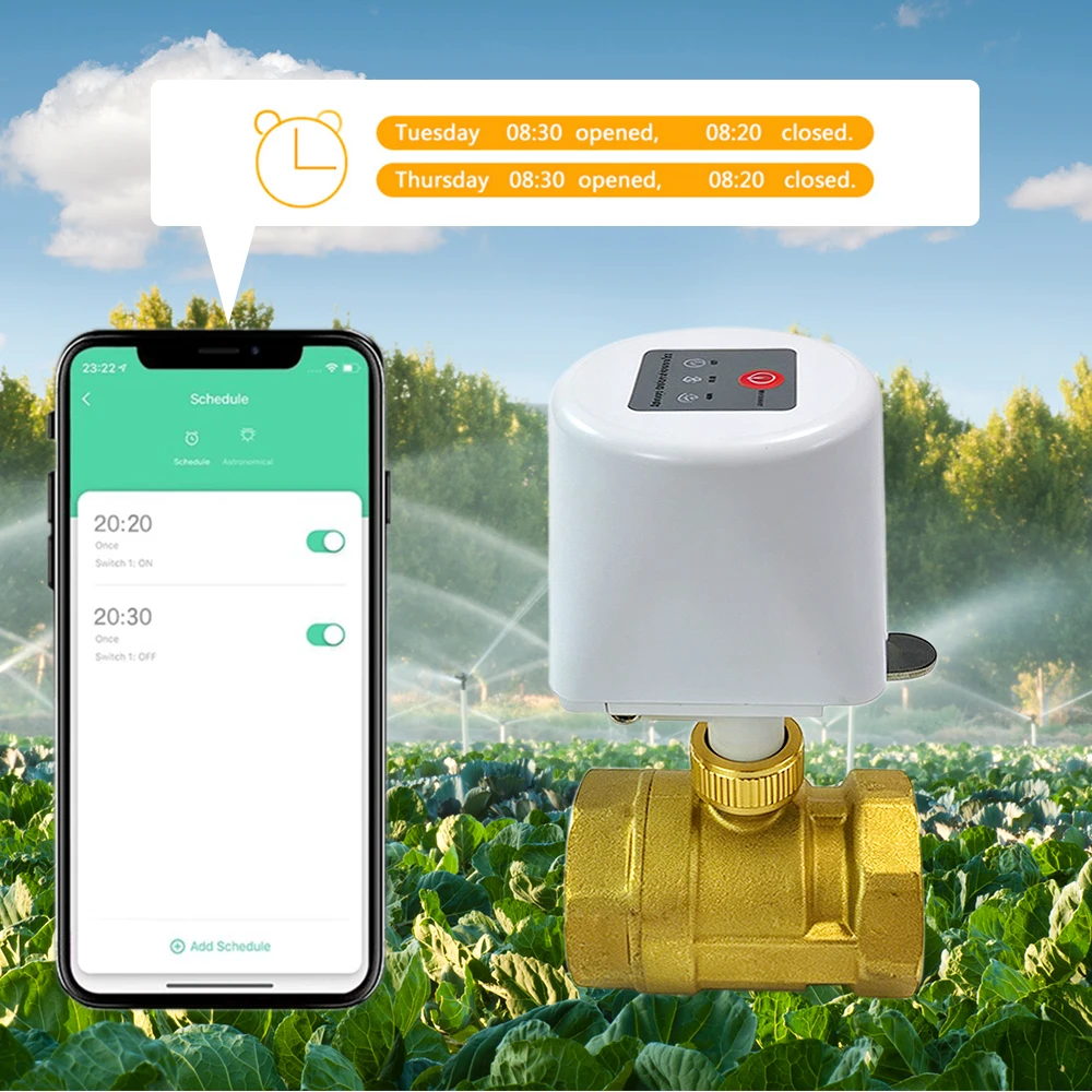 DN15 to DN40 Wifi Smart Water Valve 1/2" 3/4" 1" Zigbee Garden Watering Timer Auto Irrigation Controller Works with TUYA APP image 3