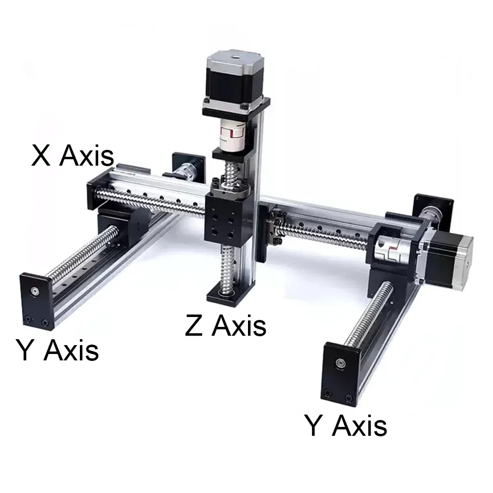 Gantry Robot XYZ Stage CNC Router Motorized 3 Axis Linear Motion Ball Screw Guide Rail With Stepper Motor Cartesian Slide Stage