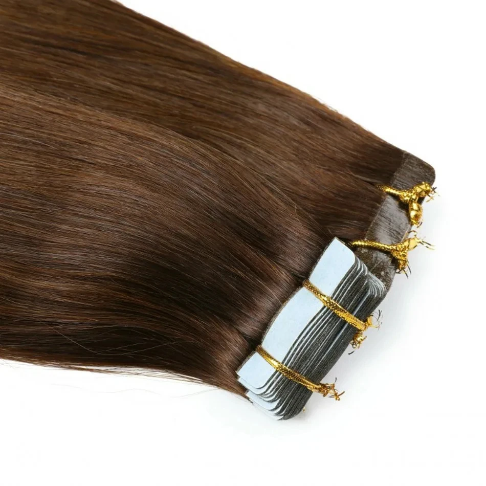 บราซิล 100% Remy Human Hair เทปต่อผมตรง Weft ที่มองไม่เห็น PU ไม่มีรอยต่อ Omber # 4/27 ไฮไลท์สี