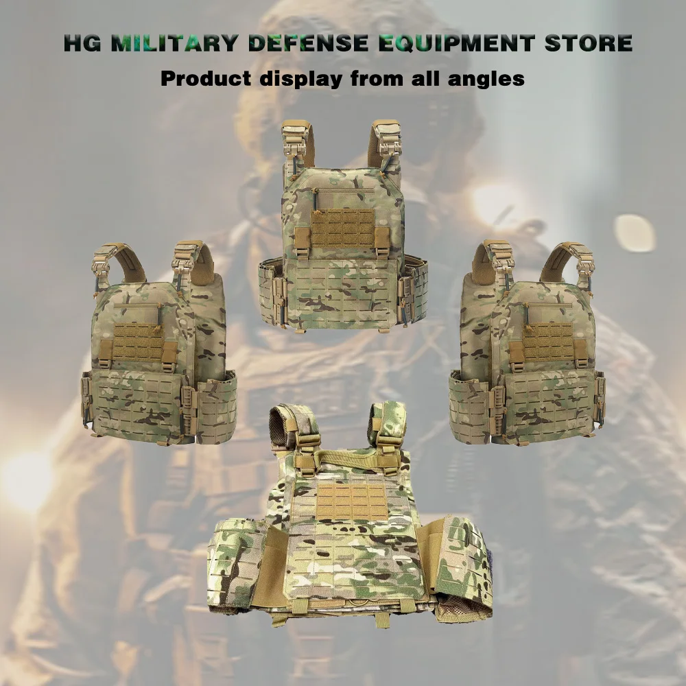 900D Encrypted Oxford Cloth Quick Release MOLLE Cut Single Soldier Hunting Plate Carrier CS Airsoft Adjustable Tactical Vest