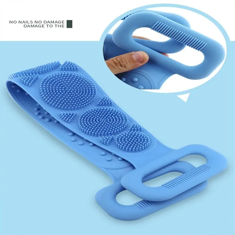 Exfoliating Body Silicone Brush Scrub Body Sponge Brush Bathroom Shower Back Scrub Clean Tool Stain Removal Bath Belt