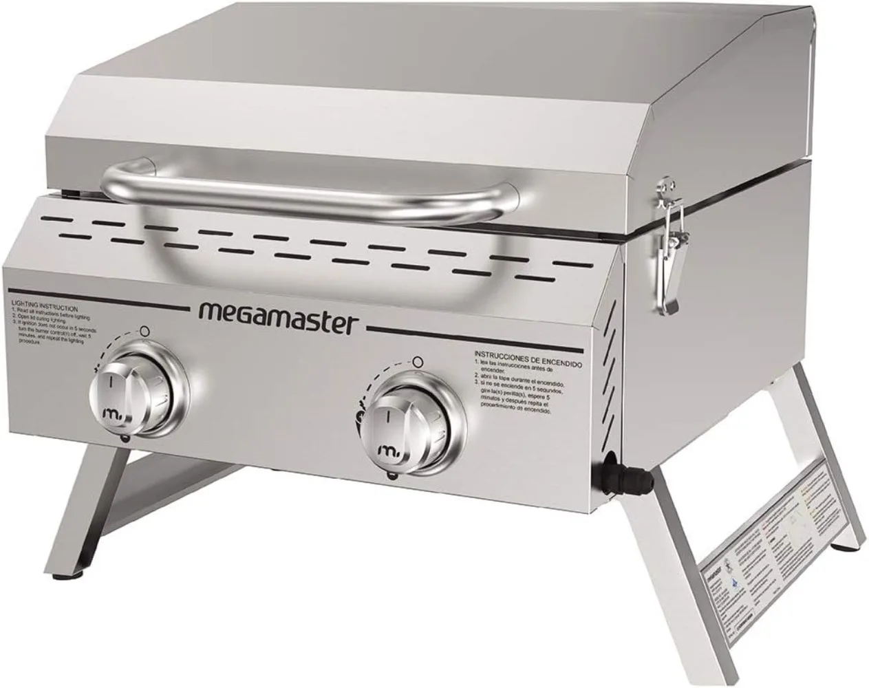 

Premium Outdoor Cooking 2-Burner Grill, While Camping, Outdoor Kitchen, Patio Garden, Barbecue with Two Foldable legs