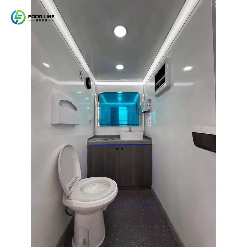 Customized 3rd Gear Luxury Portable Toilet Trailer Hot Selling Mobile Bathroom for Construction Use