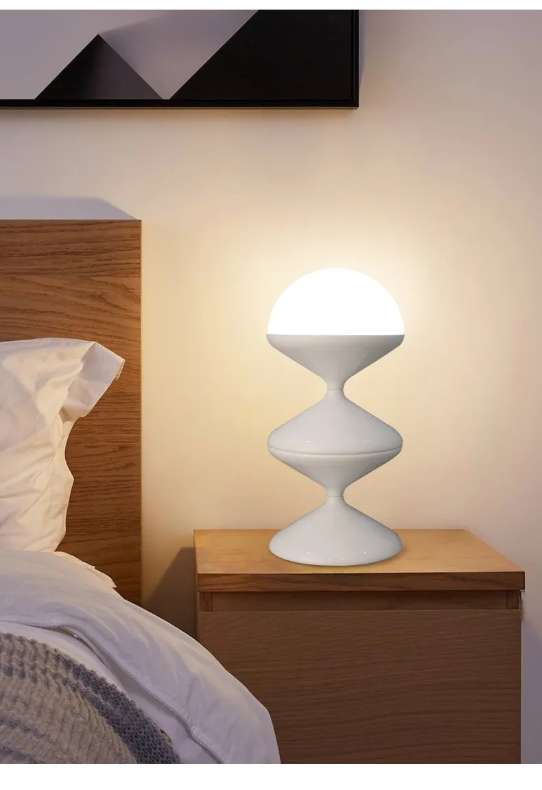 Cream black and white gourd table lamp living room bedroom vertical ambient lamp