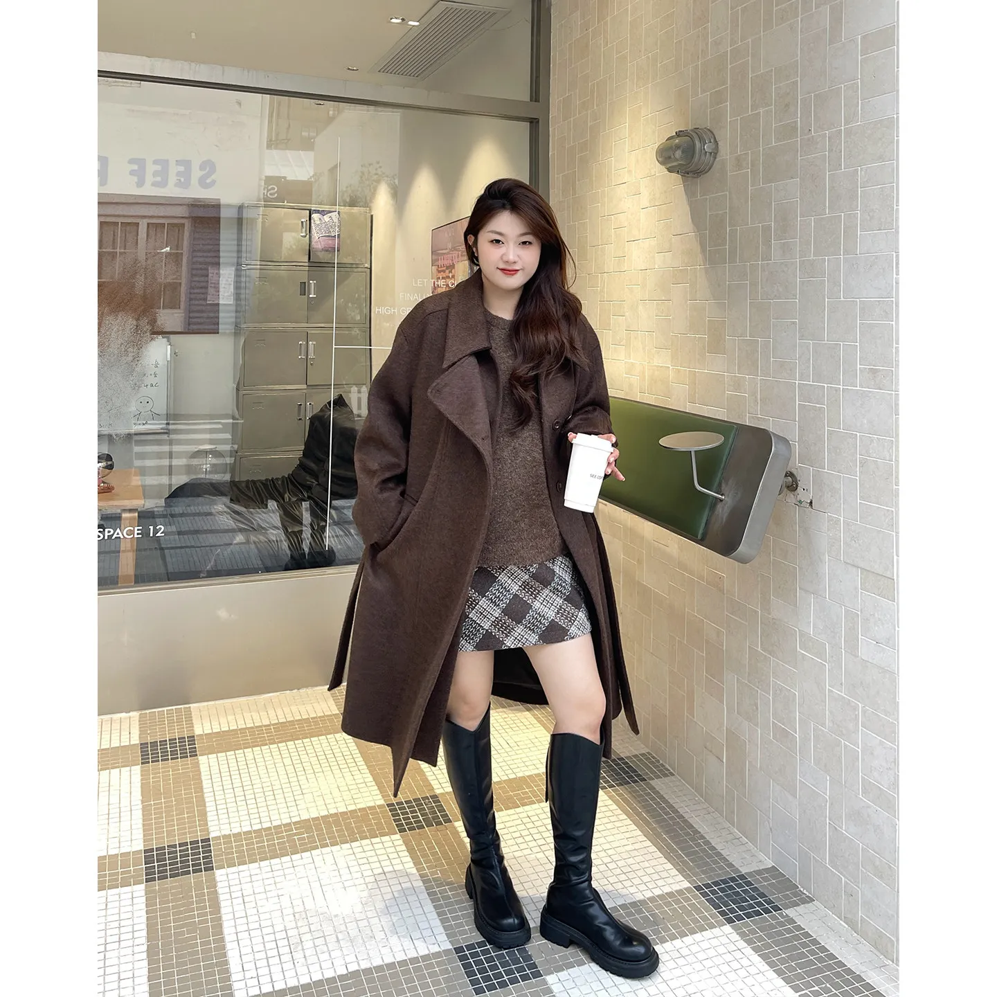 LIEDU Korean Fashion Elegant Long Wool Coat Women Plus Size Oversized Turn Down Collar Belted Thick Warm Winter Casual Outfit